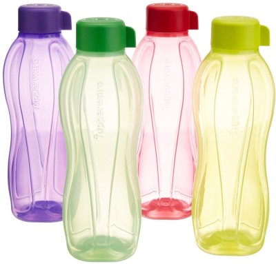TUPPERWARE Aquasafe Water Bottle Set 1000 ml Bottle(Pack of 4, Multicolor, Plastic)