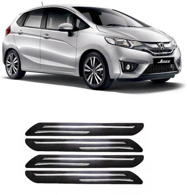 RONISH Silicone Car Bumper Guard(Black, Silver, Pack of 4, Hyundai, Jazz)