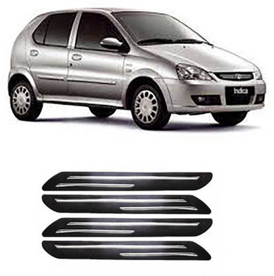 RONISH Silicone Car Bumper Guard(Black, Silver, Pack of 4, Tata, NA)