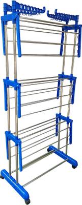 SUNDEX Steel Floor Cloth Dryer Stand CROME PLATED STEEL PIPE