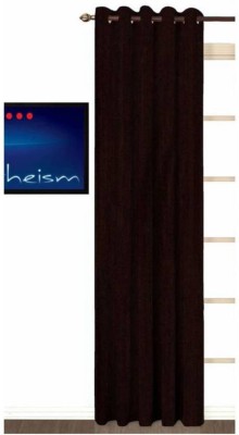 SAI FAB 215 cm (7 ft) Polyester Semi Transparent Door Curtain Single Curtain(Plain, Brown)