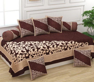 SPSON'S HANDLOOM Chenille Abstract Diwan Set(Multicolor)