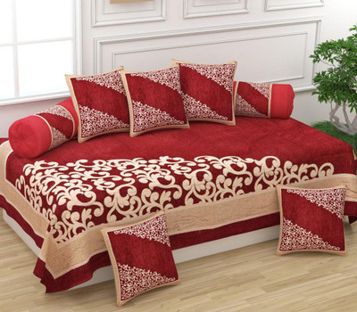 SPSON'S HANDLOOM Chenille Abstract Diwan Set(Multicolor)