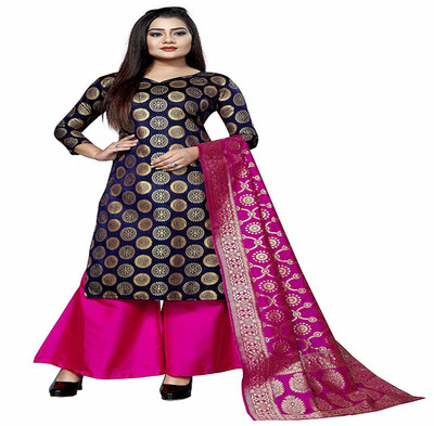 FABMORA Brocade Self Design Salwar Suit Material