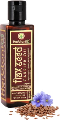 HerbtoniQ Organic Flaxseed Cold Pressed Carrier Oil For Face-Skin Care & Hair Oil(100 ml)