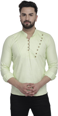BEN COOPER Men Solid Straight Kurta(Light Green)