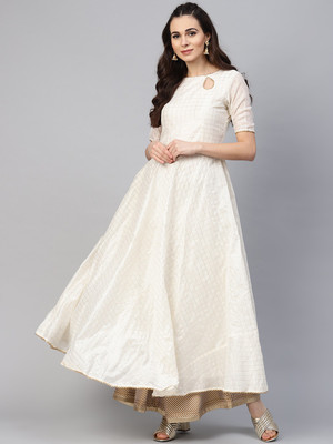 umbrella frock white colour
