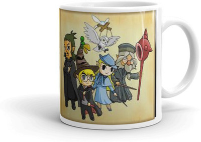 THE SD STORE CARTOON MULTICOLOUR PRINTED COFFEE & TEA CUP Ceramic Coffee Mug(320 ml)