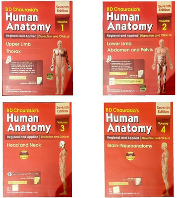 Human Anatomy Vol 1+2+3+4(Paperback, B D Chaurasia's)