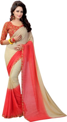 Saadhvi Printed Bollywood Georgette Saree(Red)