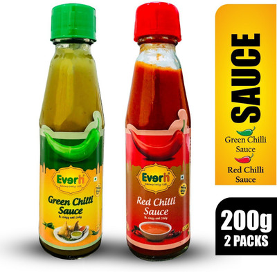 Everin Zingy and Red Chilli and Green Spicy Combo Sauces(2 x 200 g)