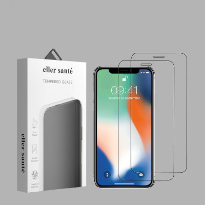 eller santé Edge To Edge Tempered Glass for Apple iPhone XS Max(Pack of 2)