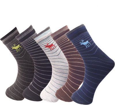 YJ FASHION Men Striped Ankle Length(Pack of 5)