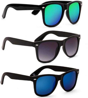 funglasses Wayfarer Sunglasses(For Men & Women, Multicolor, Black, Blue)