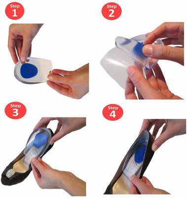 infinity deal Silicone Gel Heel Pad Protector Cups For Swelling Foot Care(BLUE) Heel Support(Blue)