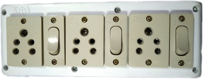 MYLONITE 3 SWITCH N 3 SOCKET(ANCHOR/PRITAM SOCKET) 3  Socket Extension Boards(White, 3 m)