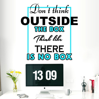 StickMe Think Outside The Box - Typography - Office - Inspirational - Motivational - Quotes - Wall Sticker -SM609-A(Multicolor)