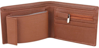 RPF Men Tan Artificial Leather Wallet(10 Card Slots)