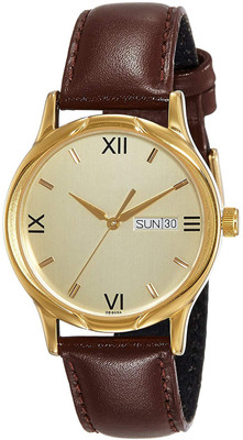 FASHION POOL UNIQUE GOLD BROWN ROMAN DIAL DATE & DAY FUNCTION 100% NEW AND HIGH QUALITY PARTY_PROFESSIONAL_DIWALI_FESTIVAL_SPECIAL Analog Watch - For Women