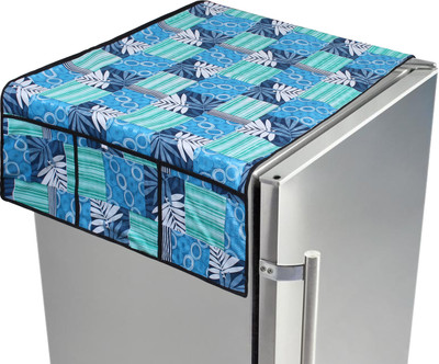 LITHARA Refrigerator  Cover(Width: 101.6 cm, Green, Blue)
