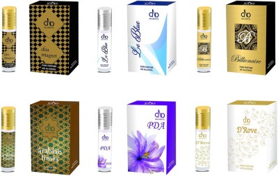 DNA Lifestyle MAGNET + LE BLUE + BILLIONAIRE + ARABIAN TIMES + PDA + D'ROVE - 6ml Attar Roll-on Concentrated Perfume - Pack of 6 Floral Attar(Rose, Spicy, Musk)