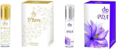 DNA Lifestyle D'ROVE + PDA - 6ml Attar Roll-on Concentrated Perfume - Pack of 2 Floral Attar(Fruity, Floral, Musk)