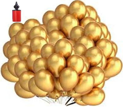 SV Traders Solid 643984334 Balloon(Gold, Pack of 50)
