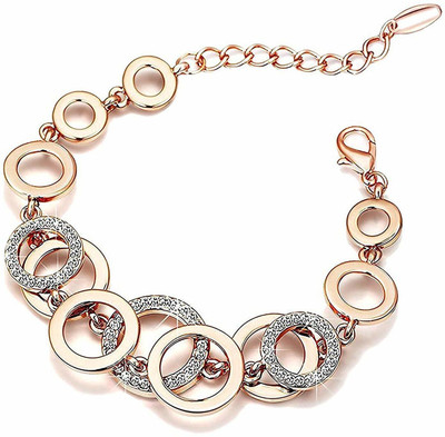 Shining Diva Alloy Cubic Zirconia Gold-plated Bracelet