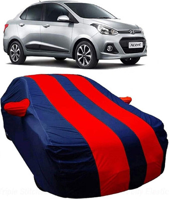 Kavach Car Cover For Hyundai Xcent (With Mirror Pockets)(Blue, Red)