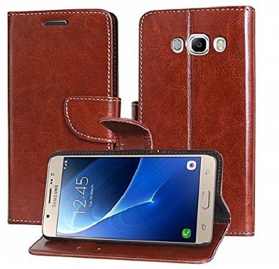 Coverage Flip Cover for Samsung Galaxy J5 -2016 SM-J510(Brown, Magnetic Case, Pack of: 1)