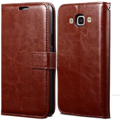 COVERBLACK Flip Cover for Samsung Galaxy J7 - 6 (New 2016)(Brown, Magnetic Case, Pack of: 1)