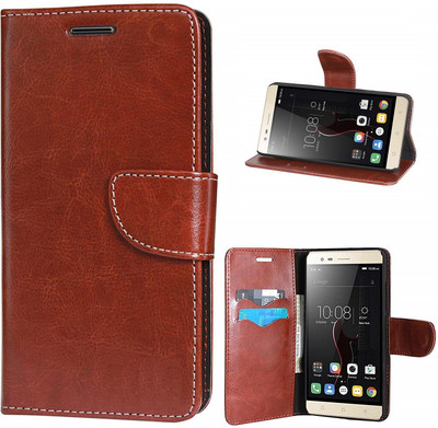Coverage Flip Cover for Oppo F9 Pro /A5s / A7/ A11k /A12 /U1(Brown, Dual Protection, Pack of: 1)