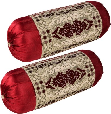 Shopway Collection Chenille Bolsters Cover(Pack of 2, 40 cm*75 cm, Maroon)