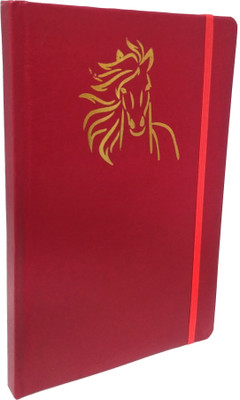 TECHNOCHITRA Unicorn Embossed Elastic Closure A5 Diary Single 160 Pages(Red)