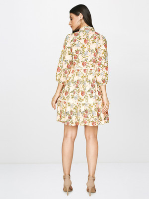 AND Women Fit and Flare Multicolor Above Knee/Mid Thigh Length Dress