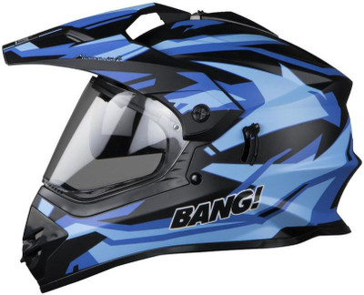 Steelbird SB-42 Bang Moonwalk Motorbike Helmet(Mat Black, Blue)