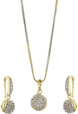 JSD Metal Gold-plated Gold, White Jewellery Set(Pack of 1)