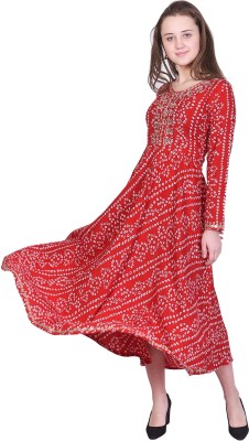 KAMAYRA Women Bandhani A-line Kurta(Multicolor)