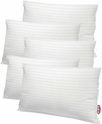 Swikon star Polyester Fibre Stripes Sleeping Pillow Pack of 5(White)