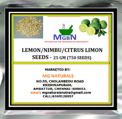 MGBN LEMON/NIMBU/CITRUS LIMON SEEDS - 25 GM (750 SEEDS) Seed(750 per packet)