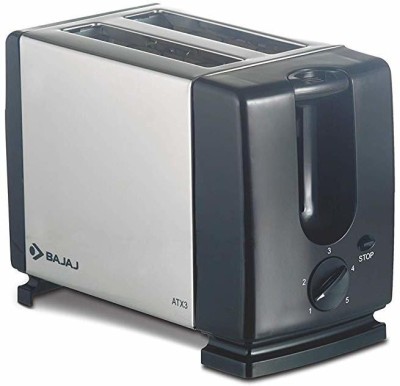 BAJAJ 750 Watt Watt Auto Pop-up Toaster (Black/Silver) 750 W Pop Up Toaster(Black)
