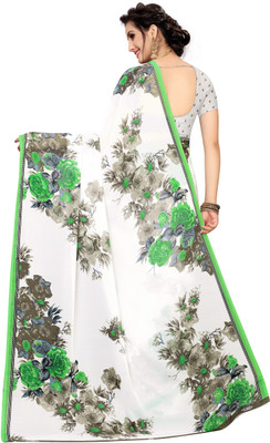 Saadhvi Floral Print Bollywood Art Silk Saree(Green)