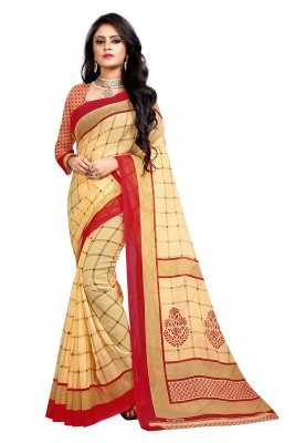 Vimalnath Synthetics Printed Daily Wear Georgette Saree(Beige)