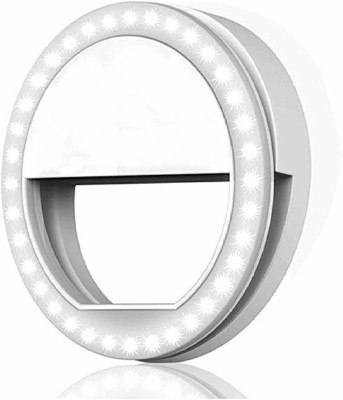 K P VENTURES Rechargeable Selfie Enhancing Portable Ring Light with Three Modes and Thirty Six LED for Making Like and TIK-Tok Videos in Dark Compatible with All Devices Ring Flash(White)
