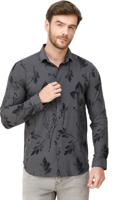 Colvyn Harris Men Floral Print Casual Grey Shirt
