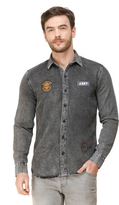 Colvyn Harris Men Solid Casual Grey Shirt