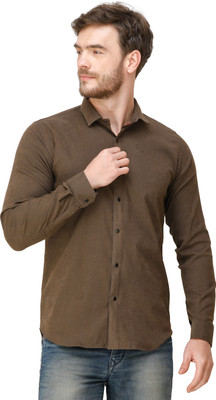 Colvyn Harris Men Solid Casual Brown Shirt