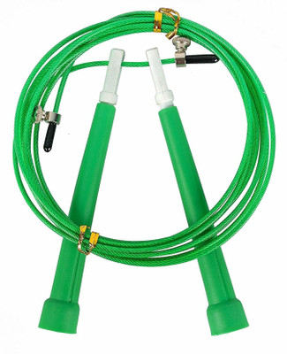 A.K Speed Skipping Rope for Men-Women| Long Adjustable Steel Cable Wire Jump Rope Speed Skipping Rope(Green, Length: 320 cm)