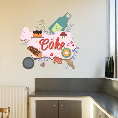 VCREATE DECOR 58 cm Bake Cake Removable Sticker(Pack of 1)