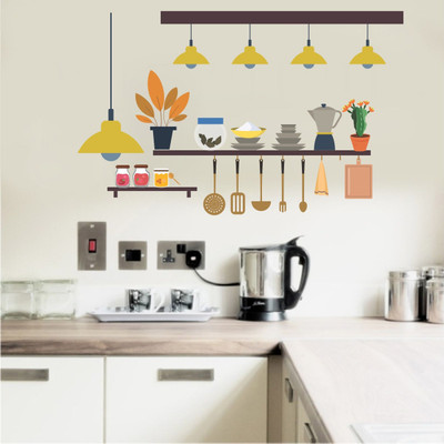 VCREATE DECOR 58 cm Kitchen Utensils Removable Sticker(Pack of 1)